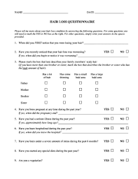 Loss of armpit/pubic hair symptom checker. Hair Loss Questionnaire Pdf Fill Online Printable Fillable Blank Pdffiller