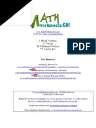 A sample problem is solved and two practice problems are provided. Multiplying Monomials With Polynomials Worksheet Pdf Polynomial Teaching Mathematics