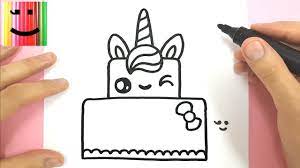 Dessin kawaii licorne (dessin de licorne facile) | ma. Comment Dessiner Un Gateau Licorne Kawaii Tuto Dessin Youtube