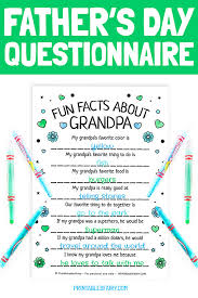 Download Father S Day Questionnaire Free Printable The Printables Fairy