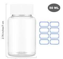 Amazon.com: WLLHYF 4Pcs Clear Plastic Pill Bottles, 50ml ...