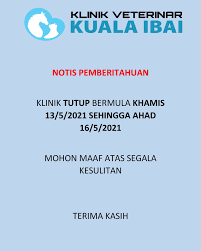 Jabatan perkhidmatan veterinar negeri terengganu. Klinik Veterinar Kuala Ibai Home Facebook