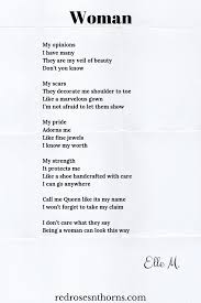 Woman Poem By Elle M Redrosesnthorns Com Poems Poetry Courage Pride Strong Strength Writing Poem Strongwomen W Self Love Poems Poems Opinion Quotes