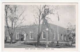 Post Office Hartford City Indiana 1941 Postcard Hippostcard Hartford City City Hartford