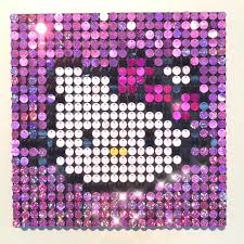 Hello Kitty Made With The Pix Perfect Pixel Art Kit Combo There Are 32 Pix Perfect Sequin Pixel Colors That Come In Art Kit Pixel Art Pixel Color