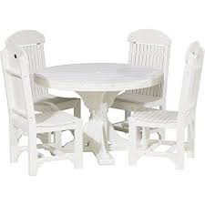 Luxcraft Recycled Plastic 4ft Round Table Set With 4 Chairs Furniture Design Table Outdoor Furniture Sets