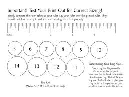 Printable Ring Size Chart Elegant Ring Blank Sizing Chart