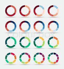 Segmented And Multicolored Pie Charts Stock Vector