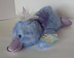 Walmart Easter Blue Purple Platypus Duck Plush Laying 15 Toy Stuffed Bow Walmart Plush Blue And Purple Bows