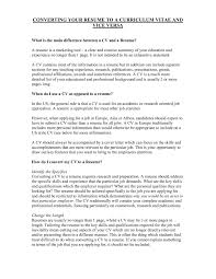 resume to a curriculum vitae