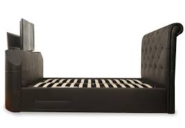 Sleep Secret Stratford Black Electric Wireless Tv Bed Frame Only Matt