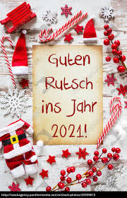 Guten rutsch in ein gesundes 2021 🍀. Bright Christmas Flat Lay Guten Rutsch 2021 Means Stock Photo 25939615 Panthermedia Stock Agency