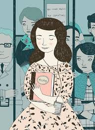 Train By Laura Callaghan Simple Girl Sitting Dress Notebook Ipod Alone Happy Illustration Art Illustration Art