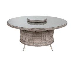 Atra concrete round coffee table. Large Round Dining Table In Grey Rattan Direct