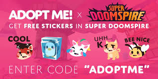 Adopt Me On Twitter Get Free Adopt Me Stickers In Superdoomspire With Special Code Adoptme Get Your Stickers Now Https T Co 8zejqhc1mb Https T Co P3dohro0gk