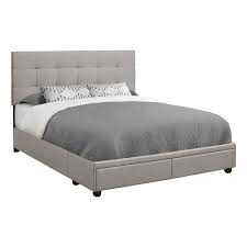 You can have your choice of the type of storage. Monarch Specialties Bed In Grey Linen With 2 Storage Drawers Queen Size Rona