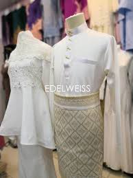 Set Sedondon Baju Kurung Peplum Dan Baju Melayu Putih Baju Kurung Kurung Peplum Nikah Dress