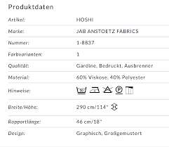 Diese leinen plis vorhang wird einen charme zu. Hoshi Jab Stoffe 290 Cm Hoch 090 Jab Anstoetz Gardinen Stoff