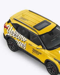 Download Crossover Suv Mockup Half Side View High Angle Shot In Vehicle Mockups On Yellow Images Object Mockups PSD Mockup Templates