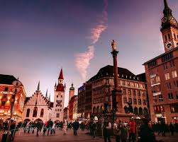 Marienplatz Munich Bavaria A View Of The Marienplatz In The Blue Hour The Sun Has Set And Most Of The Go Travel Around The World Travel Inspiration Travel