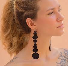 Rubber Earrings Recycled Jewellery Contemporary Jewelry Gift for Her Xmas  Gift Geometric Earrings Lightweight Earrings