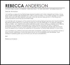 Cover letter format pick the right format for your situation. Retail Sales Assistant Cover Letter Sample Cover Letter Templates Examples
