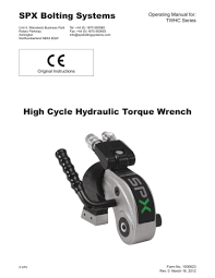 Torque value of the tool in operation. High Cycle Hydraulic Torque Wrench Spx Bolting Systems Pressure Torque Conversion Chart