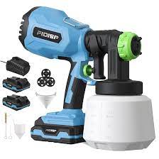 Amazon.com: FIDISP Pulverizador de pintura inalámbrico, pulverizador de  pintura a pilas HVLP Power Paint Pistola pulverizadora con 2 baterías, 3  boquillas, pulverizador de pintura de contenedor de 33.8 fl oz para :