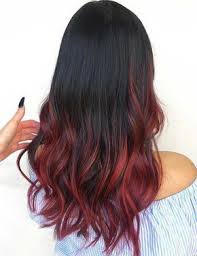 Balayage Hairstyles For Black Hair Burgundy Red Balayage On Black Hair Hair Color For Black Hair Balayage Straight Hair Black Hair Balayage