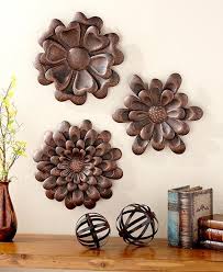 3 Large Metal Bronze Flower Wall Sculptures Wall Art Living Room Home Decor Metal Wall Flowers Metal Flower Wall Art Wall Sculpture Art