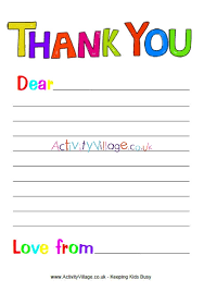 Thank you paper for kids. Thank You Writing Paper