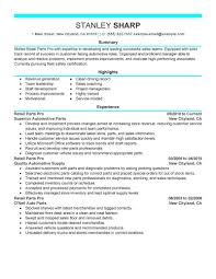 We are looking for a motivated, organized, driven individual to manage our parts department. Best Retail Parts Pro Resume Example From Professional Resume Writing Service