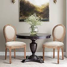 A traditional dining table set inspired by the farmhouse antique furniture look. Buy Avawing Farmhouse Fabric Dining Room Chairs 2 Pcs French Chairs With Round Back Brown Wood Legs Oval Side Chairs For Dining Room Living Room Kitchen Restaurant Cream White Online In Indonesia B08w2gpyxp