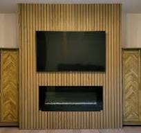 Solid Red Oak Wood Slat Wall Panel