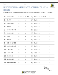 Multiplication Facts Worksheets Understanding Multiplication To 10x10