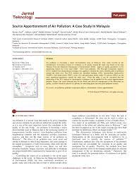 Those pollutants which remain consistent in the environment for a long period of time without any change in its original form are called persistent pollutants. Pdf Source Apportionment Of Air Pollution A Case Study In Malaysia