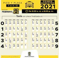 Recordamos que la medida de pico y placa para vehículos particulares continúa suspendida e invitamos a toda la ciudadanía a hacer uso de los vehículos debidamente habilitados para el transporte público, indicó la subsecretaria (e) de pico y placa para taxis correspondiente a febrero de 2021 El 1 De Febrero De 2021 Comienza La Rotacion Del Pico Y Placa Para Taxis En Medellin Secretaria De Movilidad De Medellin