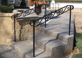 Concrete steps and stairs design tips including estimating concrete steps, choosing colors and concrete steps — stair design & standard height. Exterior Step Railings O Brien Ornamental Iron