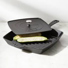 Staub Grenadine 12 Square Grill Pan And Press Crate And Barrel Baked Dishes How To Cook Pasta Pan
