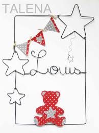 Plaque De Porte Petit Ourson Modele Garcon Decoration Pour Enfants Par Talena Art Au Fil De Fer Fil Kraft Arme Petit Ourson