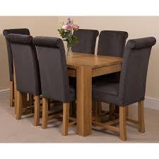 It is truly an amazing for sale oak dining table and chairs 6 seater real brown leather new wooden dining room. Kuba Oak Dining Set 125cm 6 Dark Grey Chairs
