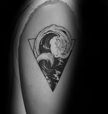 Upper Arm Small Guys Ocean Triangle Tattoo Designs Ocean Tattoos Small Tattoos For Guys Triangle Tattoo Design