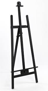 Wood Easel For Floor With Adjustable Top Clamp And Bottom Support Bar Black Wood Easel Wooden Display Stand Wood Finish