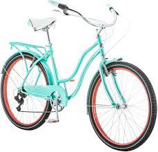 4.7 out of 5 stars 321. Amazon Com Schwinn Perla Women S Cruiser Bicycle Featuring 18 Inch Step Through Steel Frame And 7 Speed Drivetrain With Front And Rear Fenders Rear Rack And 26 Inch Wheels Blue Sports Outdoors