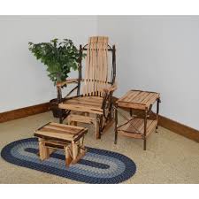 A L Furniture Co Amish Bentwood Hickory Glider Rocker With Gliding Ottoman And End Table Set Lead Time To Ship 3 Weeks Glider And Ottoman Furniture Gliders Gliding Ottoman