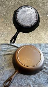 How To Recondition Cast Iron Skillets To Be Like New I Believe I Can Fry Reconditioning Re Seasoning C Cleaning Cast Iron Pans Cast Iron Cookware Cast Iron