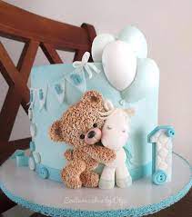 Teddy Bear Baby Boy Birthday Cake 1st Birthday Cakes Baby Birthday Cakes