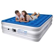 Cumbor Luxury Queen Built In Pump Best Inflatable Airbed Coil Technology Air Mattress Air Bed Blow Up Beds