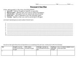 5 Year Plan Smart Goals Worksheet