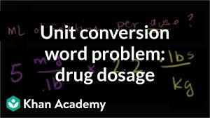 Insulin plays a role in regulating blood sugar levels and converting food energy into fat. Using Units To Solve Problems Drug Dosage Video Khan Academy